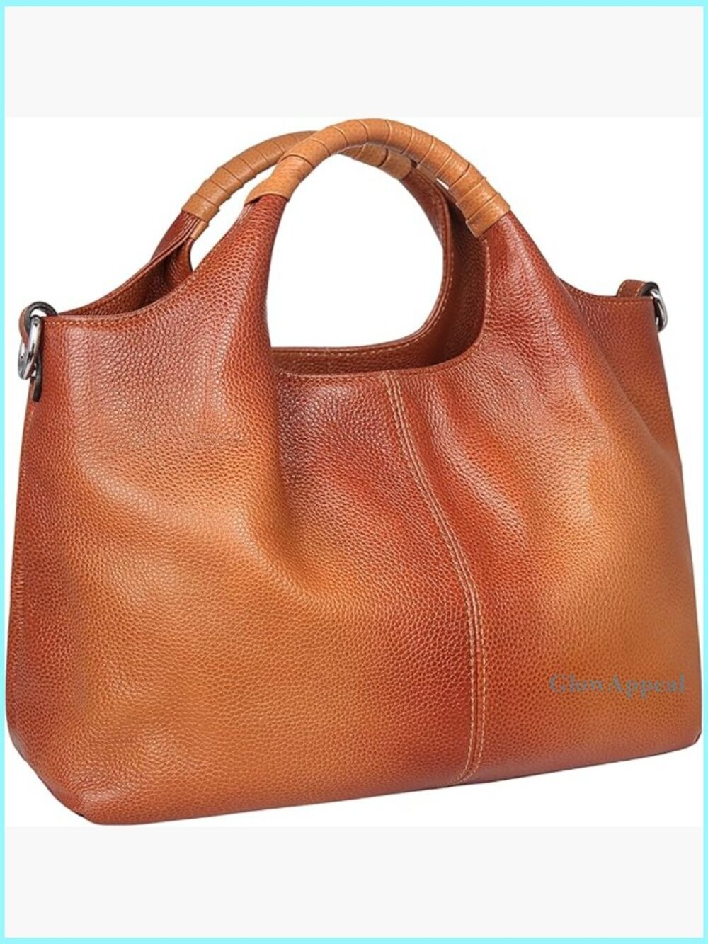 Genuine Leather Satchel Tote Crossbody Bag with Multiple Compartments